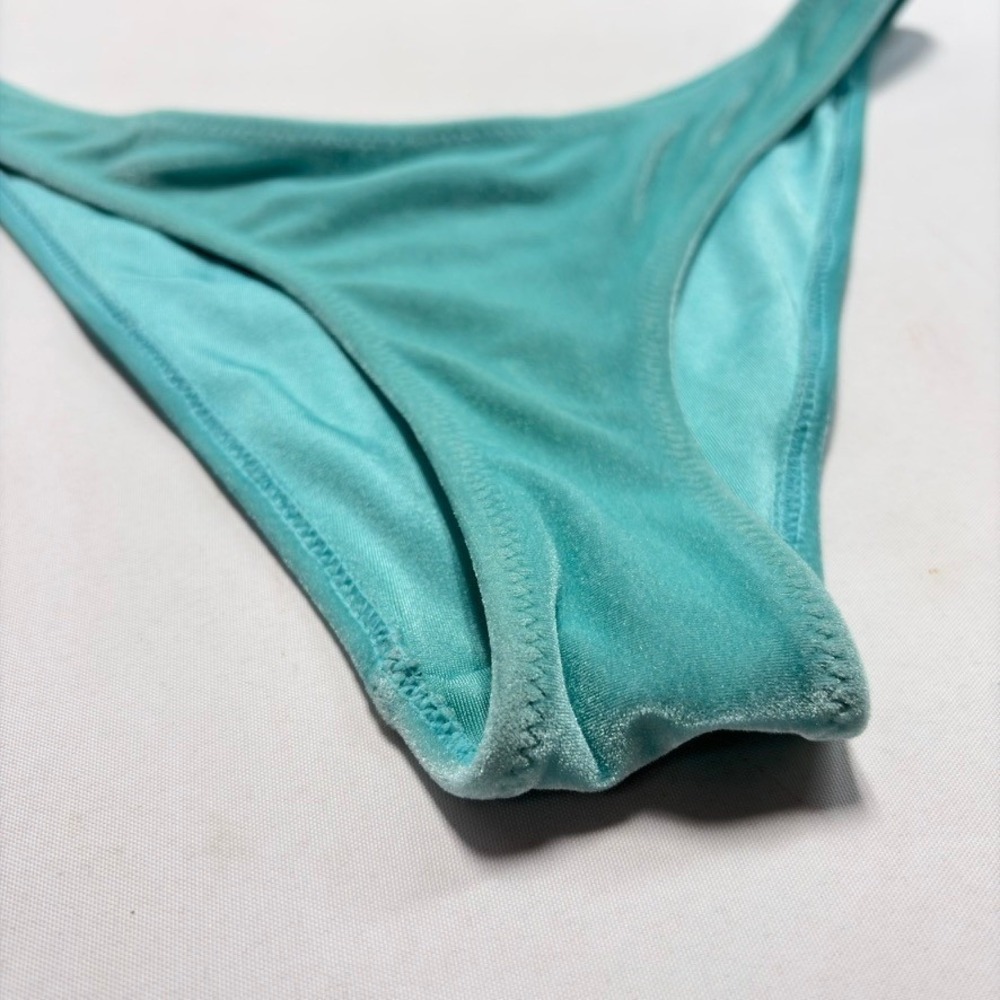 Triangl Velvet Bikini Bottoms XS‎ Aqua Teal Swim Bottoms Top